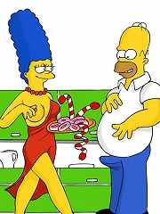 Dark eyed Terri shares perverted Homer Simpson in the bed